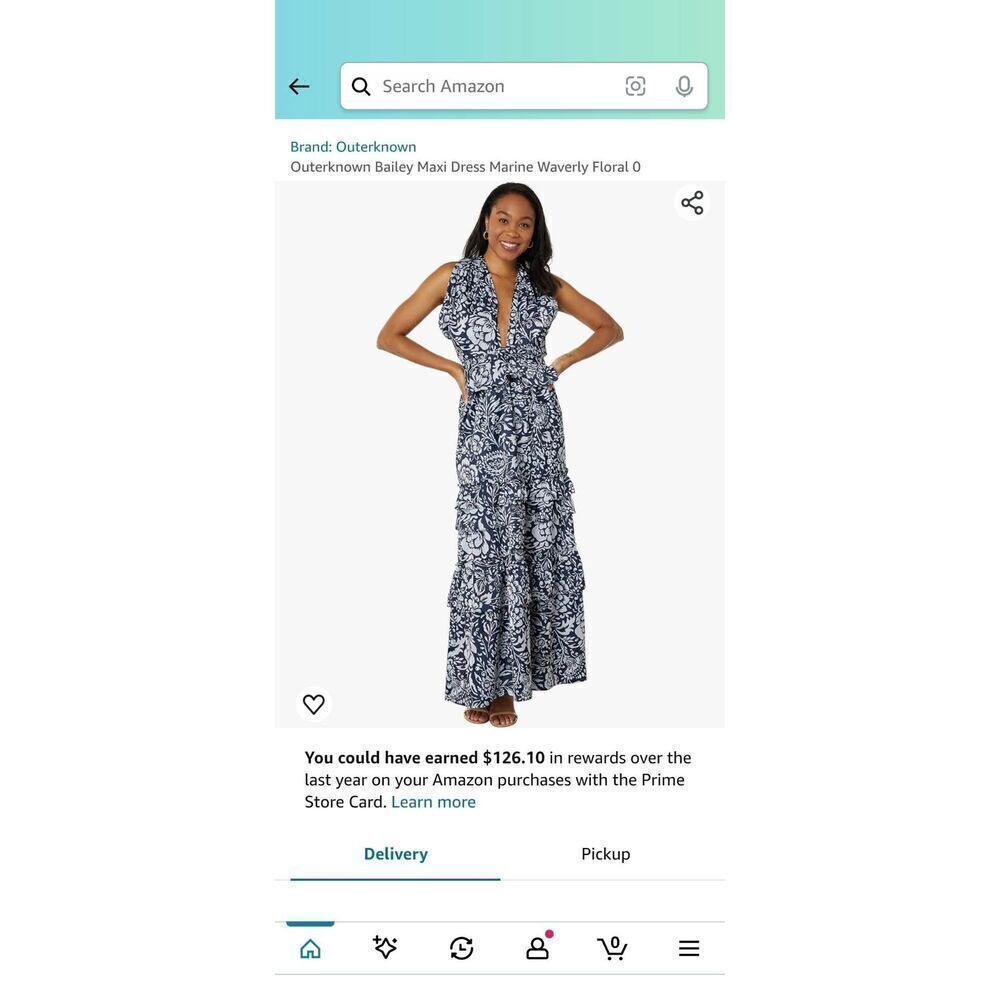 outerknown Bailey maxi dress marine Waverly floral print sz 8 nwt